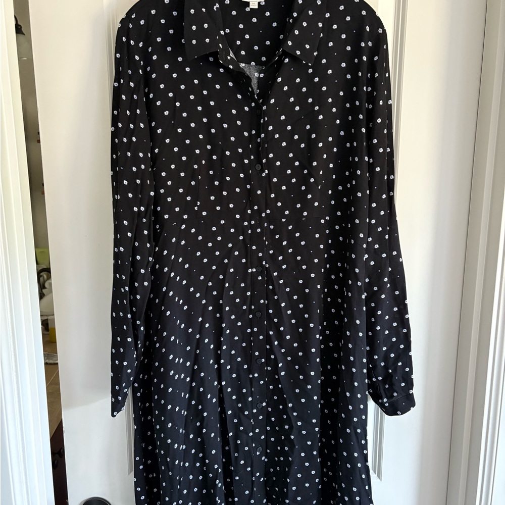 Ripe Maternity Black and White Buttoned A-Line Dress